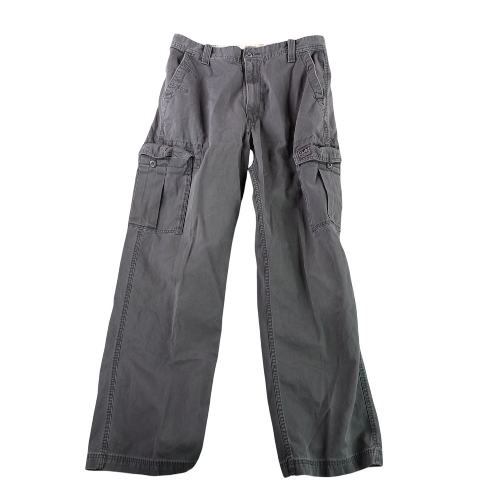 Levi's Cargo Pants Men 34x34 Gray Loose Straight Workwear Cotton Skater Y2K
